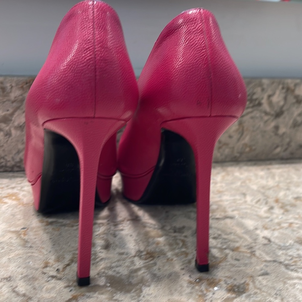 Barbie Pink Saint Laurent Paris Platform Heels, Size 38 - Picture 12 of 12